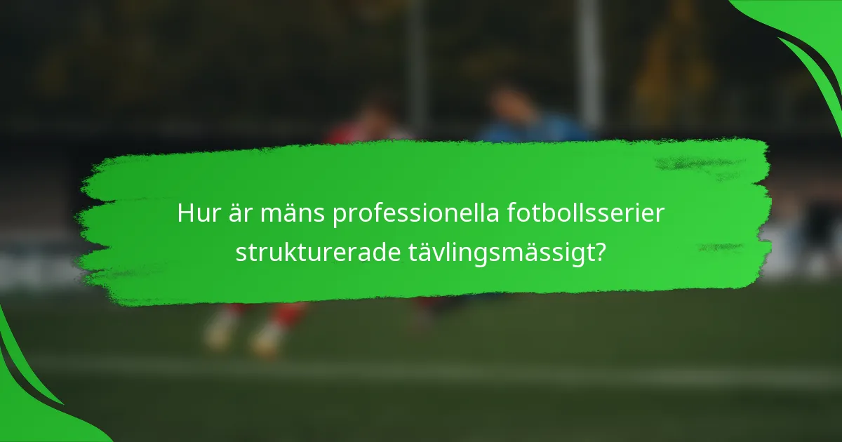 Hur är mäns professionella fotbollsserier strukturerade tävlingsmässigt?