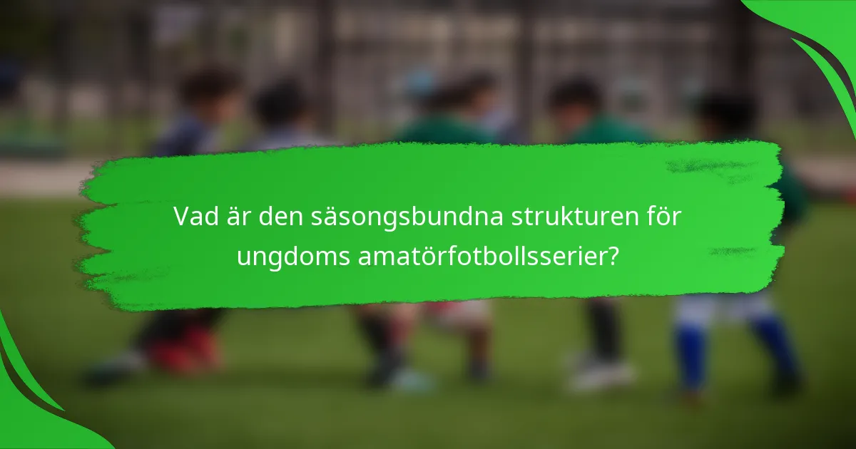 Vad är den säsongsbundna strukturen för ungdoms amatörfotbollsserier?