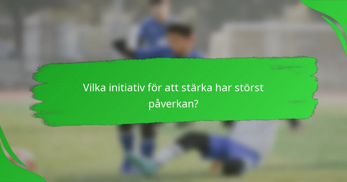Vilka initiativ för att stärka har störst påverkan?