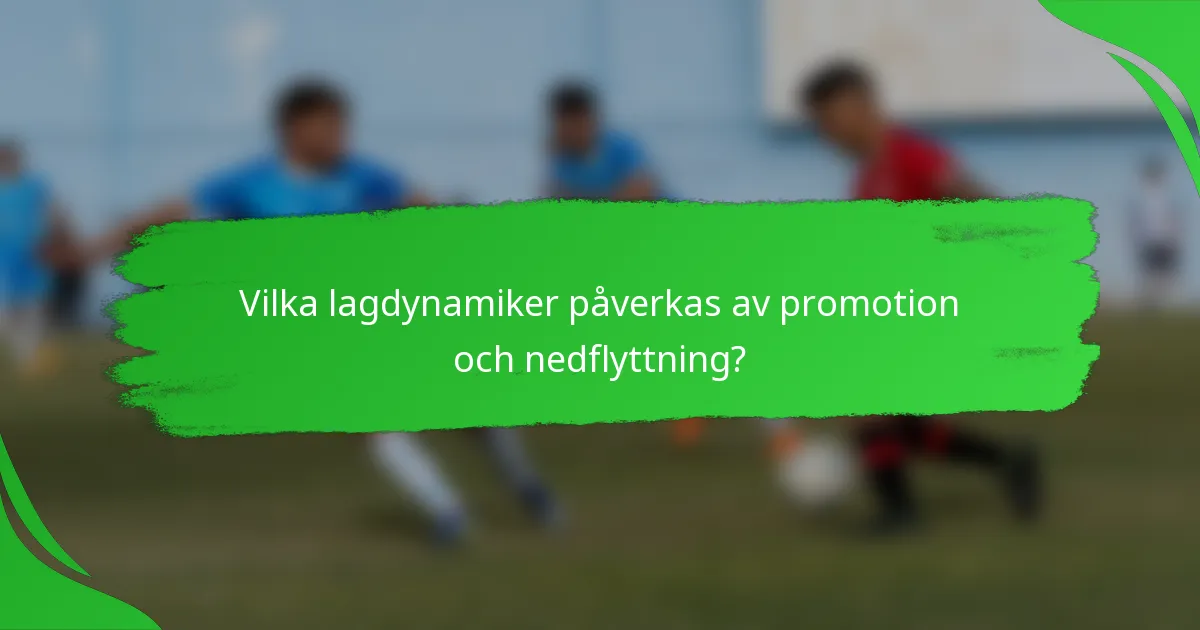 Vilka lagdynamiker påverkas av promotion och nedflyttning?