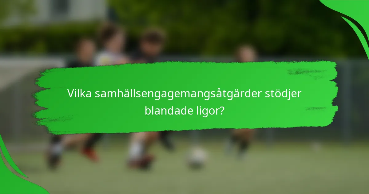 Vilka samhällsengagemangsåtgärder stödjer blandade ligor?